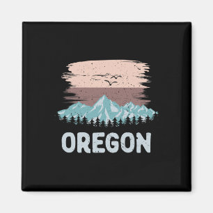 Vintages Skifahren T Shirt Oregon Snowboarden Magnet