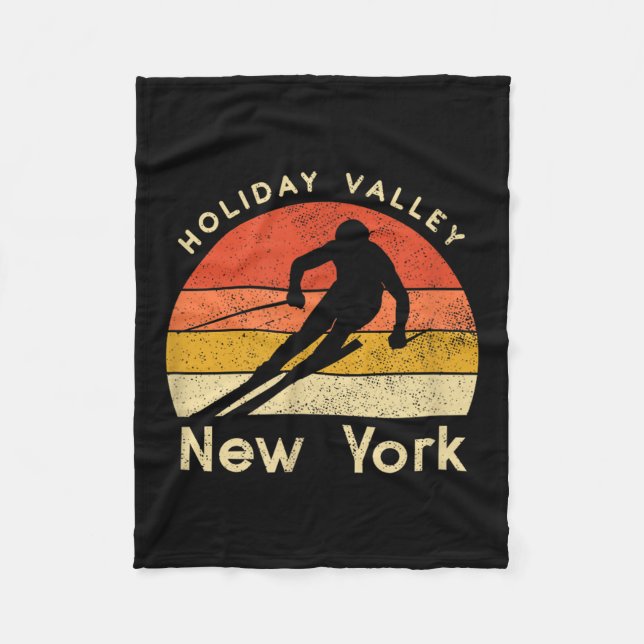 Vintages Skiferiental New York Fleecedecke (Vorderseite)