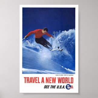 Vintages Skigebiet Aspen Colorado Poster
