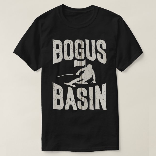 Vintages Skigebiet Bogus Becken Idaho Schneefreund T-Shirt (Design vorne)
