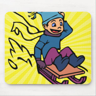 Vintages Skigeschenk für Skifahrer   Schlitten   S Mousepad