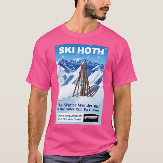 Vintages Skihüttenplakat T-Shirt (Vorderseite)