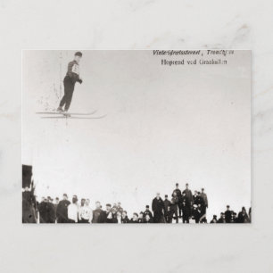 Vintages Skikabild, norwegische Veranstaltung Postkarte
