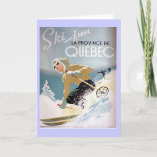 Vintages Skiplakat, Quebec, Wintermärchenland Feiertagskarte