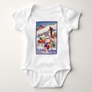 Vintages Skiplakat, St. Anton, Arlberg, Tirol Baby Strampler