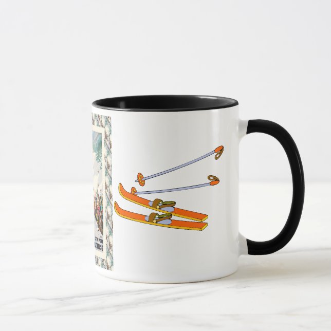 Vintages Skiplakat, St Pierre de Chartreuse, Tasse (Rechts)