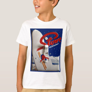 Vintages Skiplakat,    Stowe, Vermont T-Shirt