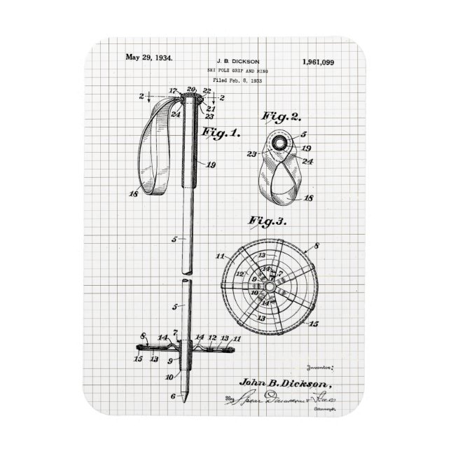 Vintages Skipolster-Patent Magnet (Vertikal)