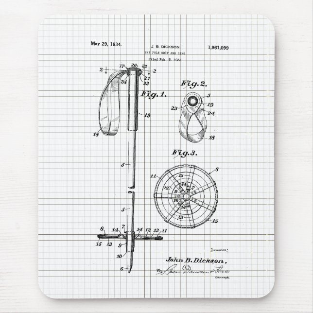 Vintages Skipolster-Patent Mousepad (Vorne)