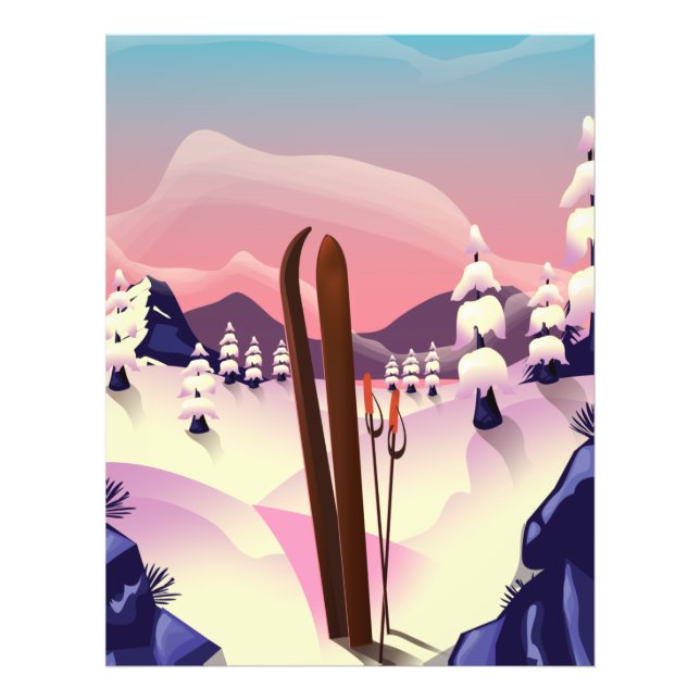 Vintages Skiposter Fotodruck (Vorne)