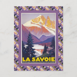 Vintages Skiposter, Frankreich, La Savoie, Postkarte