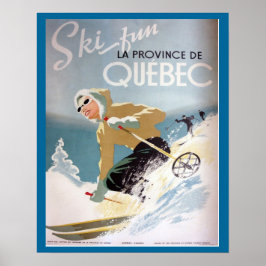 Vintages Skiposter, Quebec für Wintersport Poster