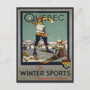 Vintages Skiposter, Quebec Postkarte