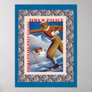 Vintages Skiposter, Sima W Polsce, Polen Poster