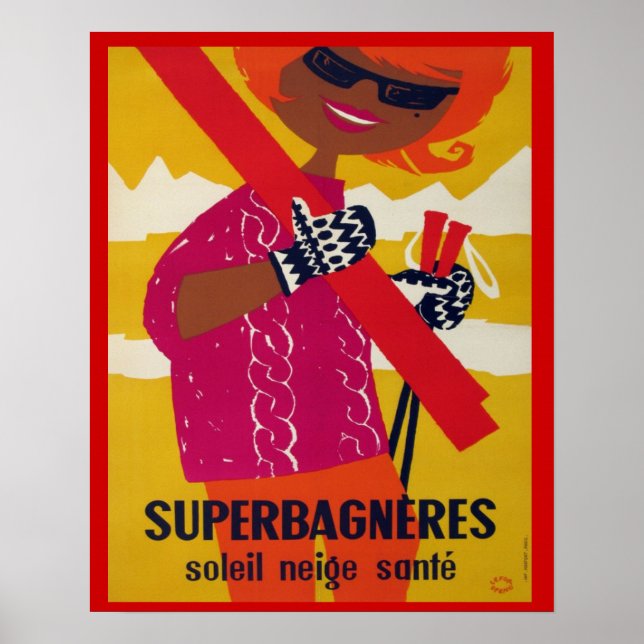 Vintages Skiposter, Superbagnerie Poster (Vorne)