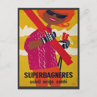 Vintages Skiposter, Superbagnerie Postkarte