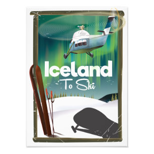Vintages Skipposter in Island Fotodruck