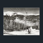 Vintages Skizentrum, Skilift Postkarte<br><div class="desc">Vintages Skibild Vintages Skizentrum,  Skilift</div>