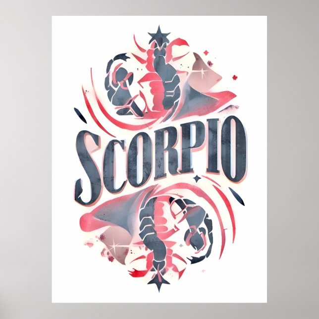 Vintages Skorpio Zodiac-Zeichen Poster (Vorne)