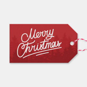 Vintages Skript Frohe Weihnachten Einfache Typogra Geschenkanhänger
