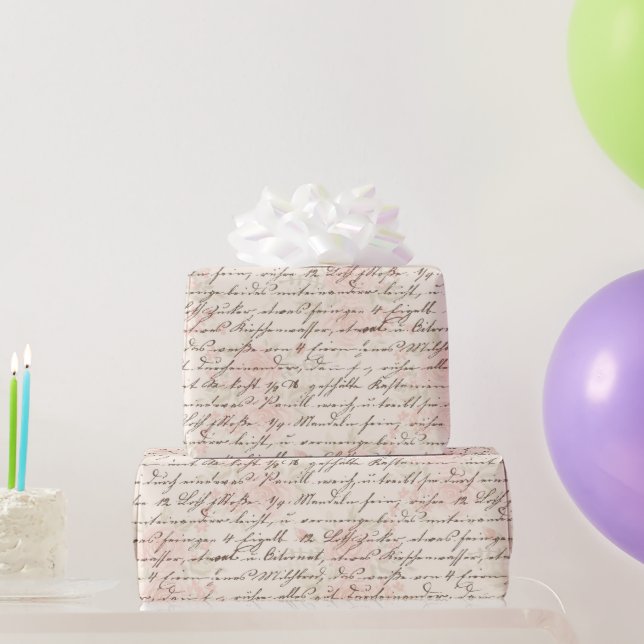 Vintages Skript Geschenkpapier (Partygeschenke)