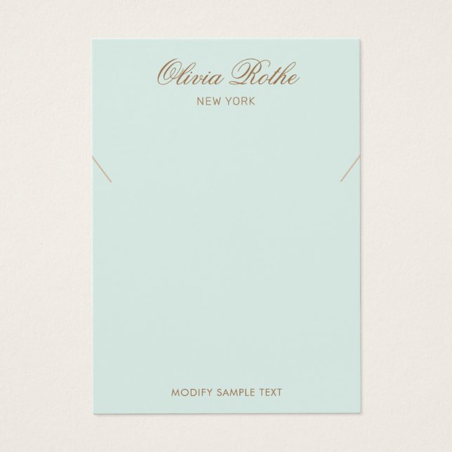 Vintages Skript Light Turquoise Necklace Display (Vorderseite)