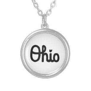 Vintages Skript Ohio Dots I Versilberte Kette