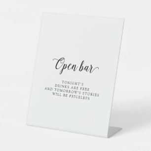 Vintages Skript Open Bar Sockelschild