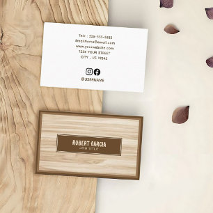 Vintages Skript rückgängig machen   Moderner braun Visitenkarte