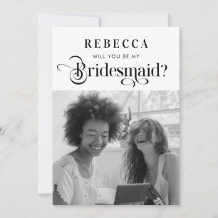 Vintages Skript und Foto Retro Bridesmaid Vorschla Ankündigung
