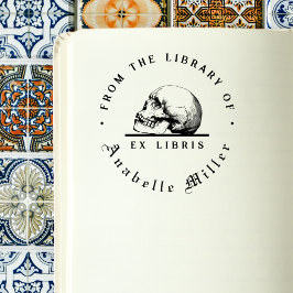 Vintages Skriptbibliothekbuch mit einfachem gotisc Gummistempel
