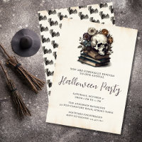 Vintages Skull Books Dark Academia Halloween-Party