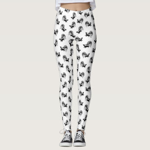 Vintages Skunkmuster CUSTOM HINTERGRUNDFARBE Leggings