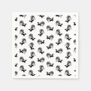Vintages Skunkmuster CUSTOM HINTERGRUNDFARBE Serviette