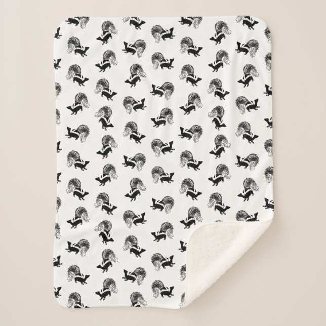 Vintages Skunkmuster CUSTOM HINTERGRUNDFARBE Sherpadecke (Vorderseite)