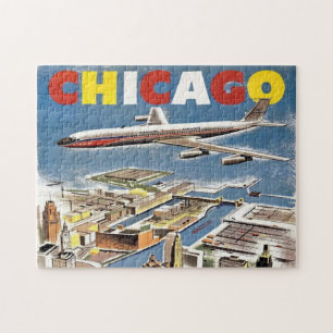 Vintages Skyline-Flugzeug Puzzle