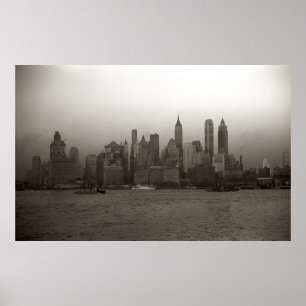Vintages Skyline-Foto von New York City (1941) Poster