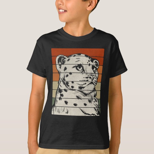 Vintages Snow Leopard-Süße Tier T-Shirt (Vorderseite)