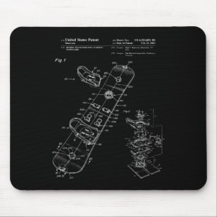 Vintages Snowboard-Patentrezept Mousepad