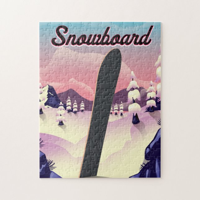 Vintages Snowboard-Reiseplakat Puzzle (Vertikal)