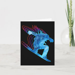 Vintages Snowboard Winter Color Vacation Geschenks Karte