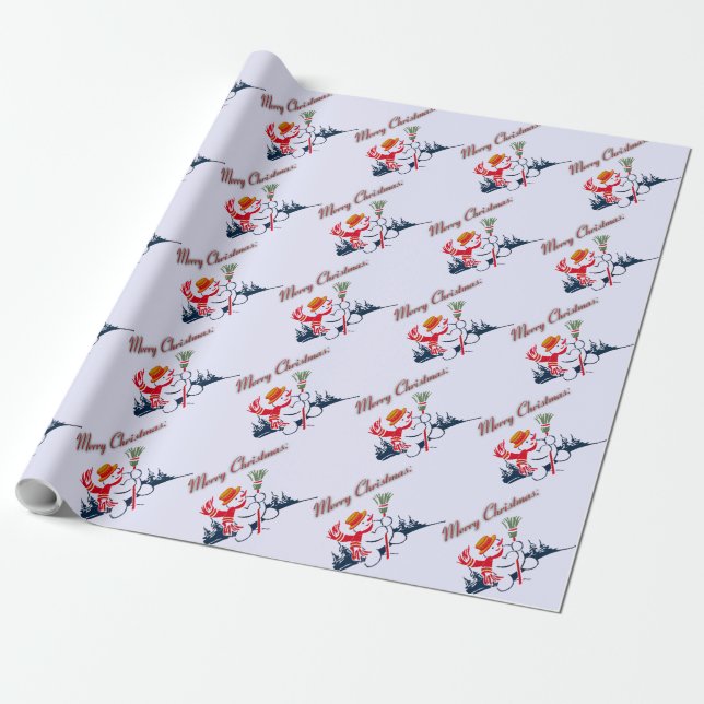 Vintages Snowman Wrapping Paper Geschenkpapier (Ungerollt)