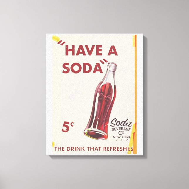Vintages Soda Poster Leinwanddruck (Vorderseite)