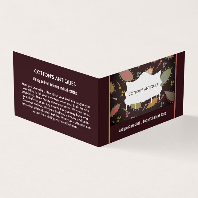 Vintages Sofa, Lila Boho Chic, Antiquitätenhändler Visitenkarten (Vorderseite)