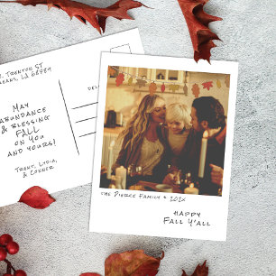 Vintages sofortiges Foto - Herbstrückgang Garland  Feiertagspostkarte