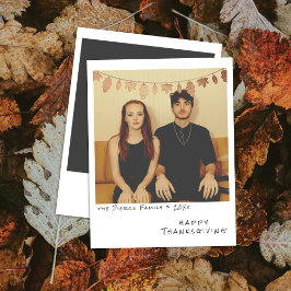 Vintages sofortiges Foto - Imitate Herbstlaub aufd Feiertagskarte