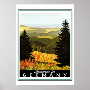 Vintages Sommerreisepaket Deutschland Poster