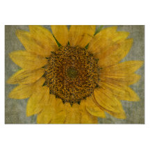 Vintages Sonnenblume-Glasschneiden-Brett