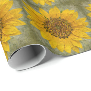 Vintages Sonnenblume-Verpackungs-Papier Geschenkpapier