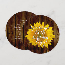 Vintages Sonnenblumenland Geburtstagspartei Einladung